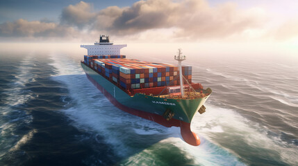 Containership at Sea
