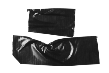 Black reinforced adhesive repair tape isolated on white background, top view