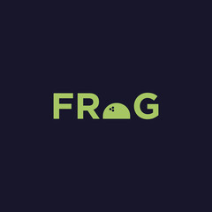text logo frog illustration that can be used for logos, design, vector, icons for business, branding, companies and others
