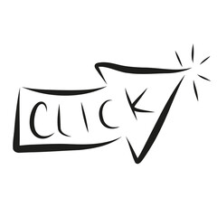 Click button arrow graphic illustration