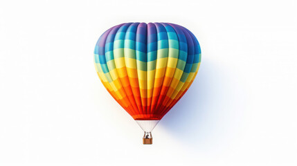 The colorful hot air balloon isolated white background. Generative Ai