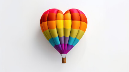 Fototapeta premium Colorful prinde hot air balloon on isolated white background. Generative Ai