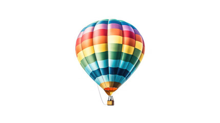Beautiful colorful hot air balloon isolated white background. Generative Ai