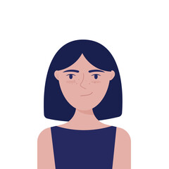 Young woman doubts. Flat cartoon vector illustration.