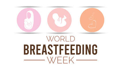 World Breast feeding Week vector icon illustration.banner design template Vector  background design.