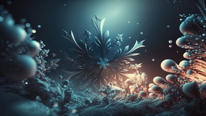 Obraz na płótnie Canvas Beautiful Snowflake, Generative AI