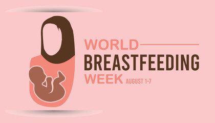World Breast feeding Week vector icon illustration.banner design template Vector  background design.