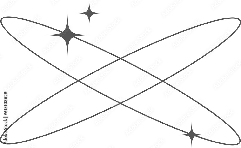 Poster aesthetic frame shape. outline minimal graphic elements with stars. abstract boho arch with sparkles