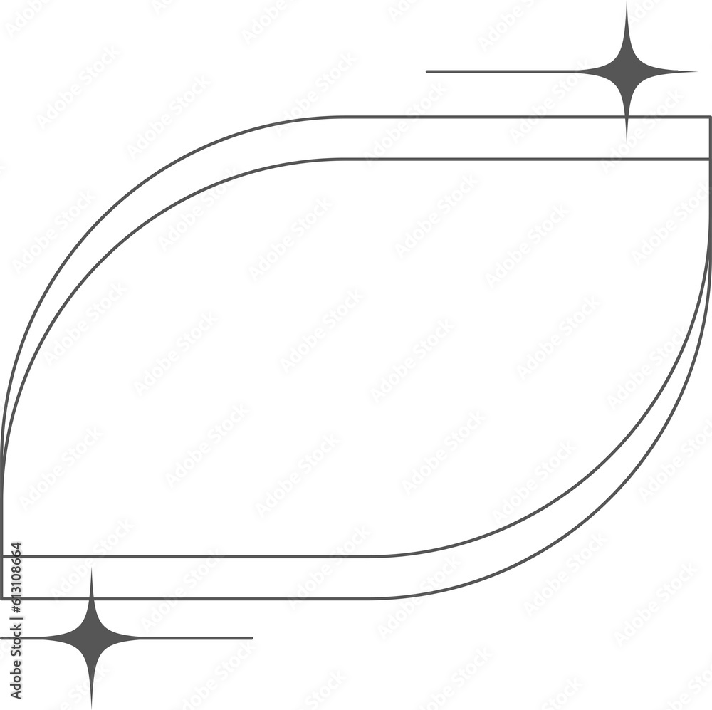 Poster aesthetic frame shape. outline minimal graphic elements with stars. abstract boho arch with sparkles