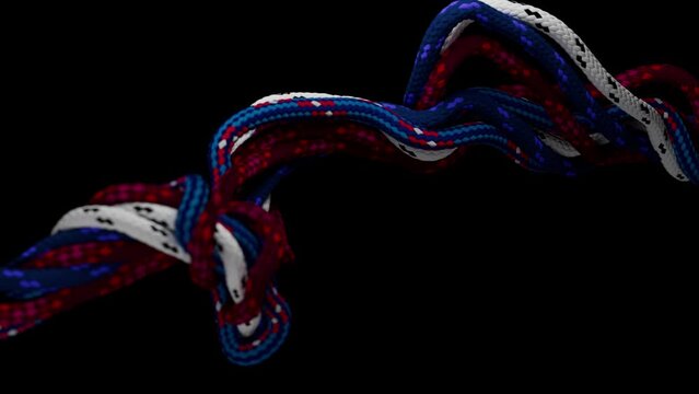 Ropes. Abstract animation of ropes made in a graphic editor. 3D generated.