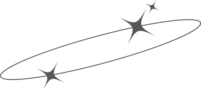 Aesthetic frame shape. Outline minimal graphic elements with stars. Abstract boho arch with sparkles. Trendy geometric template for poster and story.