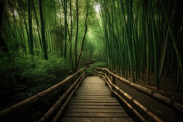 Sunlight in the bamboo forest