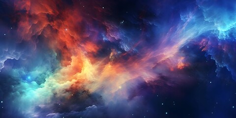 Fototapeta na wymiar Colorful space galaxy cloud nebula. Stary night cosmos. Universe science astronomy. Supernova background wallpaper