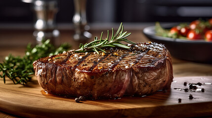 Ribeye steak is delicious food. AI Generated.