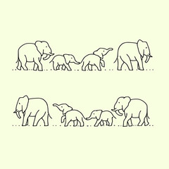 stylized elephant line