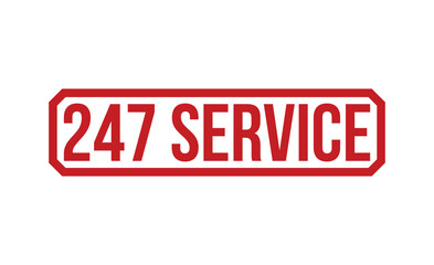 247 Service stamp red rubber stamp on white background. 247 Service stamp sign. 247 Service stamp.