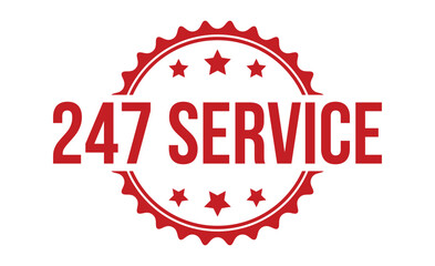 Obraz premium 247 Service stamp red rubber stamp on white background. 247 Service stamp sign. 247 Service stamp.