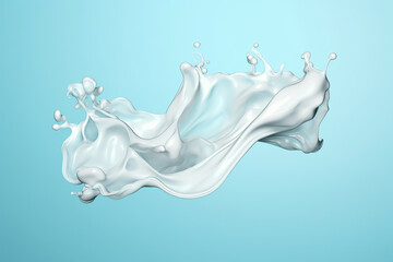 Liquid serum splash on light blue background