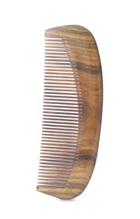 New wooden hair comb isolated on white