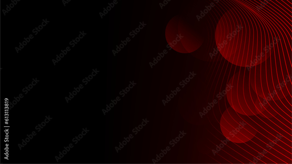 Aufkleber dark red wavy lines with reflected circles template background