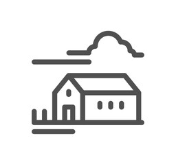 Buildings related icon outline and linear vector.