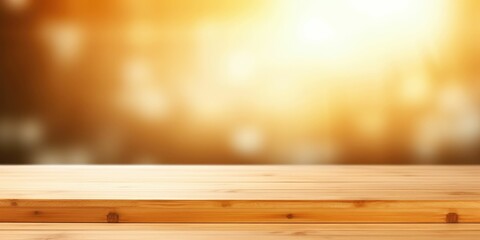 wooden table shine and bright with generative ai