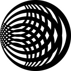 black and white sphere globe ball shape earthconcept planet round technology pattern design.