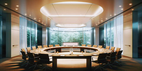 modern office meeting room interior, fictional interior made with generative ai