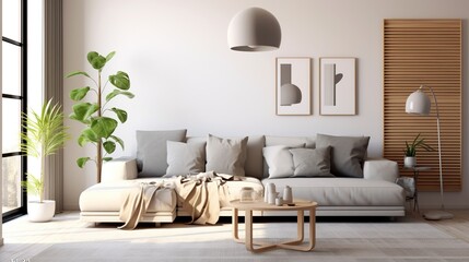 modern living room with sofa generative ai