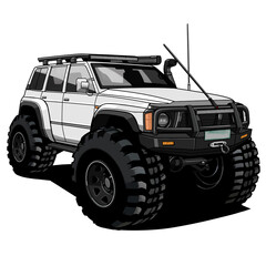 A white large-size SUV prepared to patrol the country's border desert