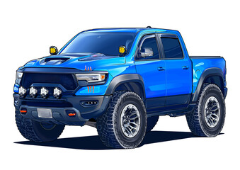 Blue SUV pickup used for convoys of government officials © zaki