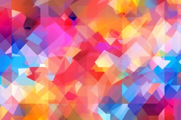 Obraz premium Vibrant flat geometric abstract background with a splash of colors, Generative AI