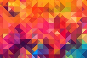 Fototapeta premium Vibrant flat geometric abstract background with a splash of colors, Generative AI
