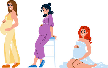 maternity photoshoot vector. pregnancy beautiful, belly woman, female pregnant, love mother, person young maternity photoshoot character. people flat cartoon illustration