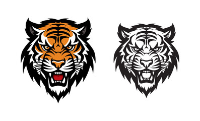 Head of Tiger esports logo, tattoo, symbol, icon, vector illustration
