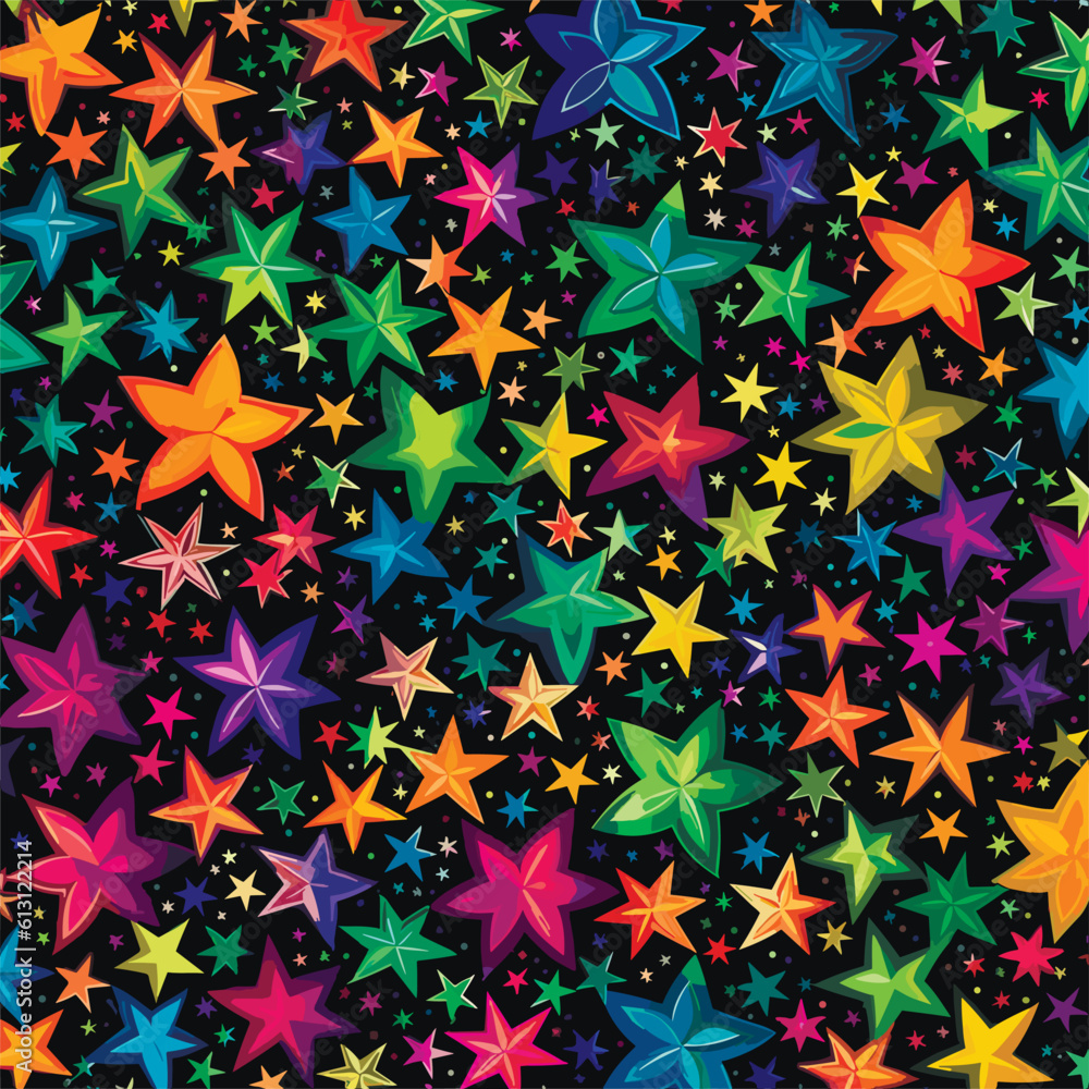 Poster seamless vector pattern with many abstract star elements. for wallpaper or fabric decoration in vint