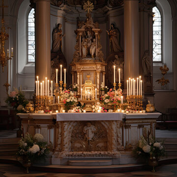 The Beautiful Altar of the Church - Illustration
