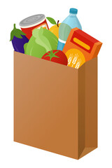 Fototapeta na wymiar Shopping bag and fresh groceries