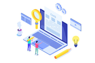 CMS, Content management concept. Vector illustration.