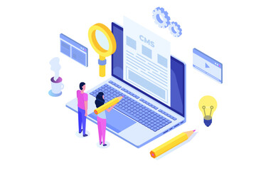 CMS, Content management concept. Vector illustration.