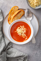 Greek tomato soup with orzo pasta