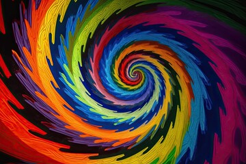 Spiral pattern background in the style of esoteric symbolism and vibrant colors. Generative AI