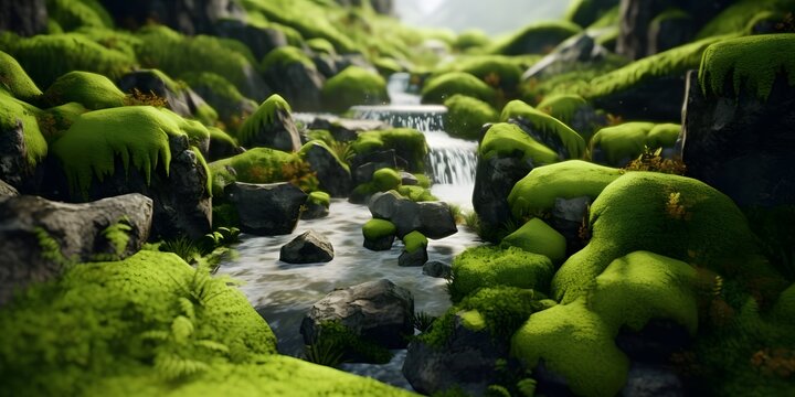 Beautiful waterfall  Created with Generative AI
