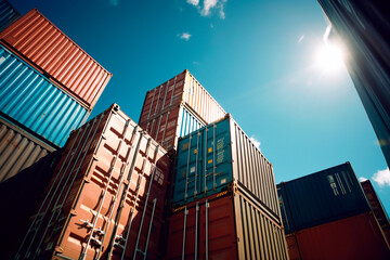Fototapeta premium container cargo freight containers