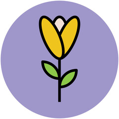 An eye catchy flat icon of flower 