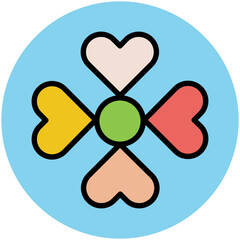 Visually appealing flat icon of heart