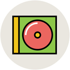 Trendy flat circular icon of cd case 