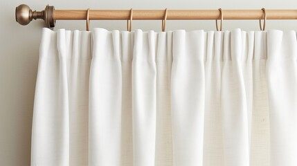 Premium White Linen Rod Pocket Curtain Panel.