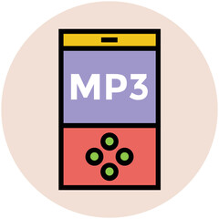 Premium flat rounded icon of music 