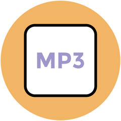 Premium flat rounded icon of music 